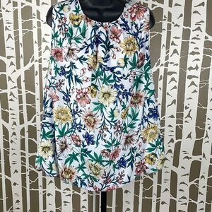 Liz Claiborne Floral Print Bubble Hem Tank Top sz 1X